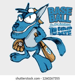 Baseball wolf mascotte