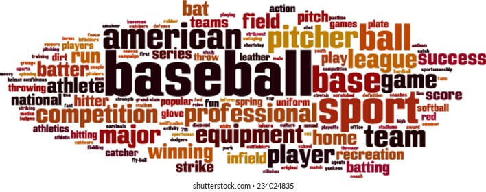 Baseball word cloud concept. Vector illustration
