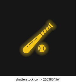 Baseballgelbes leuchtendes Neonsymbol