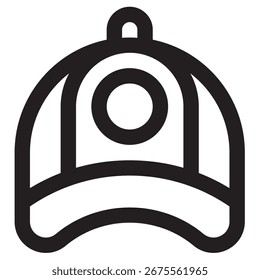 Baseballcap Modern Vector Icon - Minimal Illustration Symbol Template für Web Mobile App UI Design
