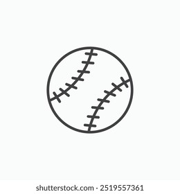 Baseballline in Thin line black color. flat simple vector symbols illustration.