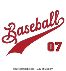 Baseballll 07 text effect vector. Editable college t-shirt design printable text effect vector