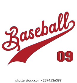 Baseballll 09 text effect vector. Editable college t-shirt design printable text effect vector