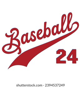 Baseballll 24 text effect vector. Editable college t-shirt design printable text effect vector