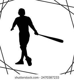 Baseball-player silhouette illustration Design Baseball silhouette icon