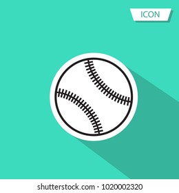 Baseballs icon vector , outline baseballs icon vector on green background.