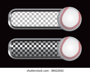 balles de baseball sur des bannières à carreaux de diamant