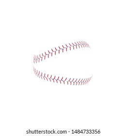 Baseball's softball lace or red stitches repeating the ball's shape the vector illustration isolated on white background. Element for baseball league season promotional projects.
