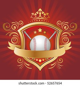 baseball,shield,crown,abstract background