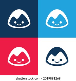 Basecamp blue and red four color minimal icon set