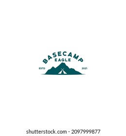 Basecamp Mountain Simple Modern Logo Design Vector Adventure 