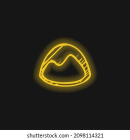 Basecamp Sketched Logo yellow glowing neon icon