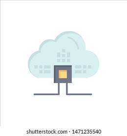 Based, Data, Cloud, Science  Flat Color Icon. Vector icon banner Template. Vector Icon Template background