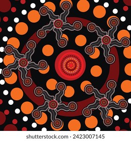 based on aboriginal style of dot painting.