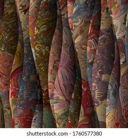 Based on manually painted abstract pattern, this colorful texture is remastered to create a dense, exciting pattern