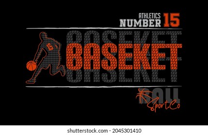 Baseketball athletics number 15 sport co vector illustration