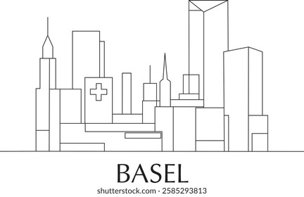 Basel City Line Draw Simple Minimalist