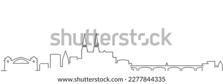 Basel Dark Line Simple Minimalist Skyline With White Background