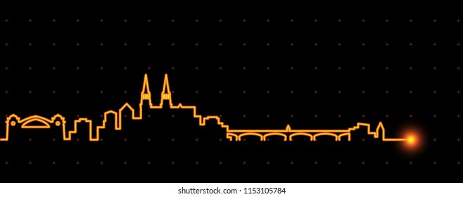 Basel Light Streak Skyline