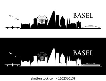 Basel skyline - Switzerland - vector illustration