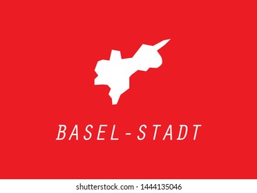 Basel Stadt canton outline map Switzerland region country state