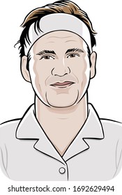 Basel, Switzerland - 4/1/2020: Roger Federer, tennis player