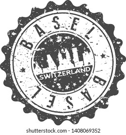 Basel Switzerland. City Skyline. Silhouette City. Design Vector. Famous Monuments.
