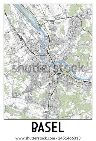 Basel, Switzerland map poster art