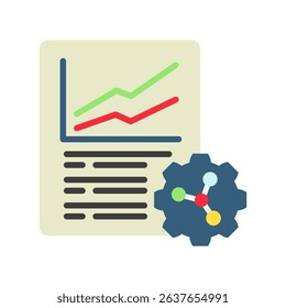 Baseline Test mini illustration flat color icon, use for research and development, education, industry, UI, UX kit, app and web development, digital or print.