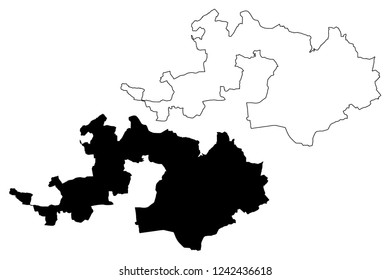 Basel-Landschaft (Cantons of Switzerland, Swiss cantons, Swiss Confederation) map vector illustration, scribble sketch Canton of Basel-Country map