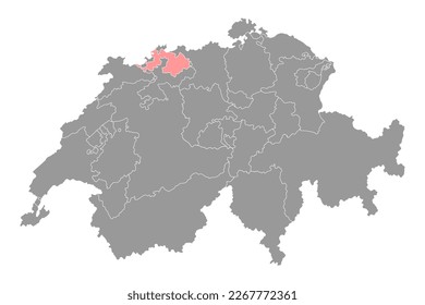 Basel-Landschaft map, Cantons of Switzerland. Vector illustration.