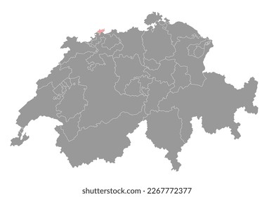 Basel-Stadt map, Cantons of Switzerland. Vector illustration.