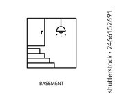 basement concept line icon. Simple element illustration. basement concept outline symbol design.