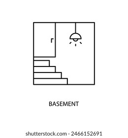 basement concept line icon. Simple element illustration. basement concept outline symbol design.