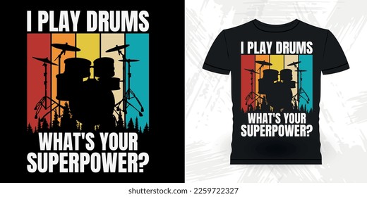 Basement Funny Musician Drummer Retro Vintage T-shirt Design