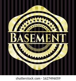 Basement gold badge or emblem. Vector Illustration. Detailed.