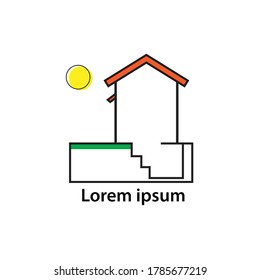 Basement Logo Vector. Stairs Logo Icon. 