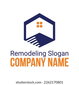 basement remodeling logo in vector