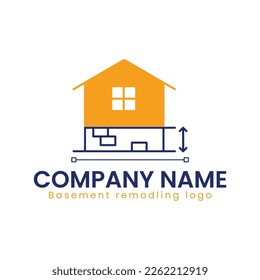 basement remodeling logo in vector