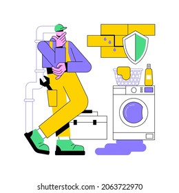 Basement services abstract concept vector illustration. Waterproofing, wet basement repair, flooding foundation, storage space, hire contractor, mold growth, perimeter drainage abstract metaphor.