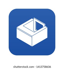 Basement window frame icon blue vector isolated on white background