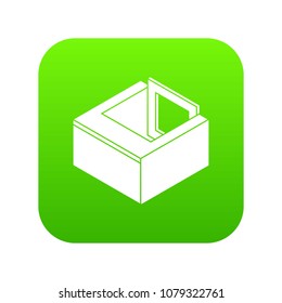 Basement window frame icon green vector isolated on white background