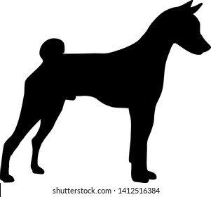 Basenji in black with silhouette