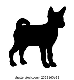 Basenji Dog puppies silhouette. Baby dog silhouette. Puppy