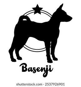 Basenji dog silhouette,  dog, dog breeds, logo, vector, silhouette, logo design, animal, illustration, icon, sign, design, black,  symbol, pet