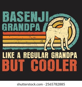 Basenji Grandpa Funny Vintage Retro Basenji Dog Father's Day