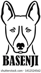 Basenji head black with name