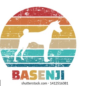 Basenji silhouette vintage and retro