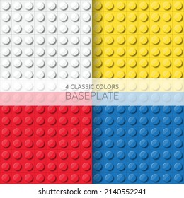 Baseplate classic colors, Seamless texture pattern of 3d building block toy, colorful plastic toy brick banner for kid wallpaper, fun play game, wall decoration, post, poster, flyer, cover, backdrop.