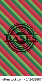 Bases christmas badge. Vector Illustration. Detailed.